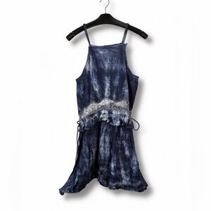 Topshop Tie-Dye Mini Dress Size 4 NWT | Boho Lace Ruffle Adjustable Straps